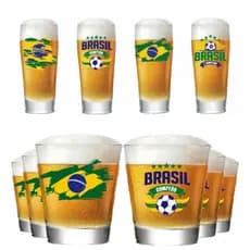 Jogo De Copos Brasil Copa Mundo Seleção Torcedor Cerveja Chopp