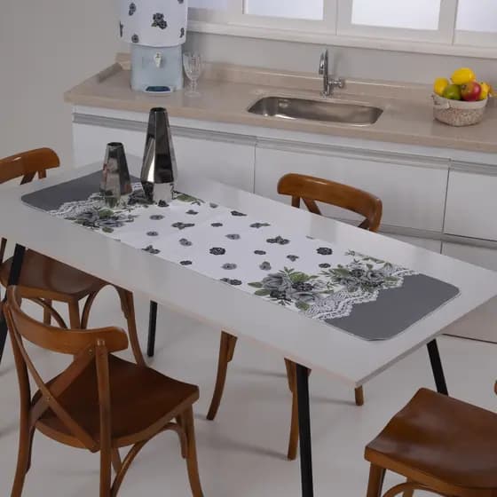 Kit Com 2 Caminho Trilho De Mesa Oxford Estampado 1,45cm x 0.45cm Envio Imediato 100% Poliéster