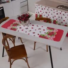 Kit Com 2 Caminho De Mesa Estampado 4 ou 6 Lugares Envio Imediato Tecido Oxford 100% Poliéster