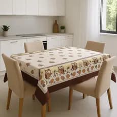 Toalha De Mesa Em Tecido Oxford 100% Poliéster Para Mesa 4 e 6 Lugares Estampado Casa e Decoração