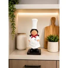 Chef Cozinheira decorativa, Chef mulher jovem, decoração LUXO