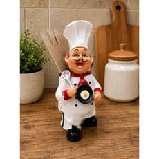 Cozinheiro Porta Talher, com enfeite frigideira e ovo, decorativos, decoração cozinhas e bancadas