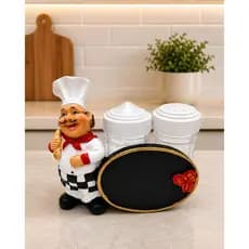 Cozinheiro Saleiro e Paliteiro, decoração de mesa cozinha, porta sal e palito em gesso