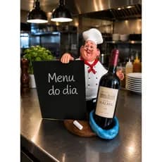 Cozinheiro Porta Vinho Menu, com giz, decoração cozinhas, restaurantes, artesanal
