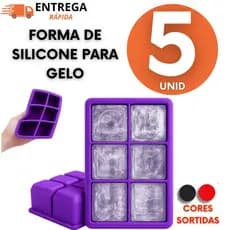 Forma De Gelo De Silicone Com 6 Cubos Flexível Para Fazer Gelo Suco Refrigerante Para Bar Casa