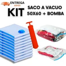 Saco A Vácuo 50x60 Com Bomba Manual Para Guardar Roupas Edredom Cobertor E Casacos