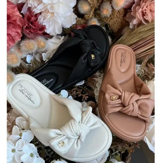 Chinelo Feminino Modare Ultra Conforto Ortopédico Laço Lançamento Massageador