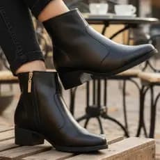 Bota Genebra Feminina Moleca Cano Curto Salto Grosso Confoto 5346.107