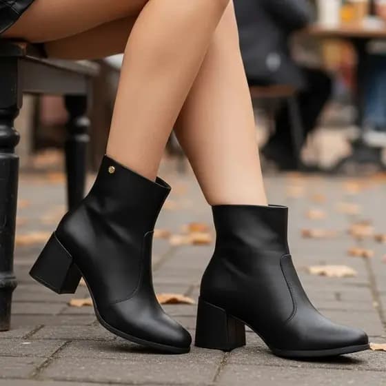 Moleca Bota Feminina Berlim Coturno Cano Curto Salto Bloco 5352.100 Original