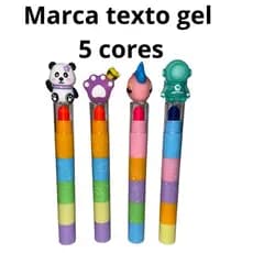 Caneta marca texto gel- marca texto que não borra- 1 marca texto com 5 cores