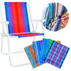 Kit 2 Refil Cadeira Praia Estampada Pano Troca Fácil Forte