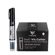 Recarga Para Pincel De Quadro Branco Lousa Caixa 12uni + Pincel -Não Mancha