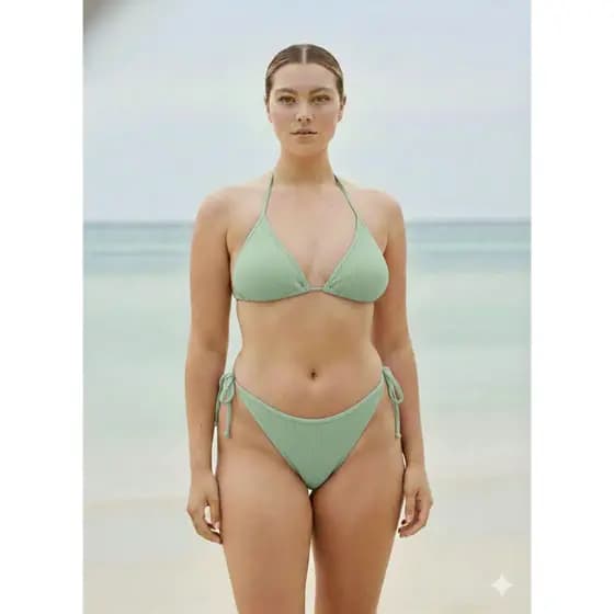 Biquíni Feminino Plus Size | Amarração Lateral | Canelado | Com Bojo | MAIS VENDIDO 🔥