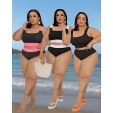 Biquini Plus size Surpe Grande Modelador Anarruga Mais  Vendido Feminino Conjunto 2 peças