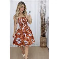 Vestido Feminino Estampado, Elegnate Tomara Que Caia Midi