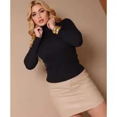 Cacharrel Feminina Ribana surpe quentinha blusa segunda pele, elegante outono inverno