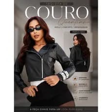 Jaqueta Feminina Elegante Couro Fakejaqueta feminina couro fake, jaqueta couro ecológico feminina, jaqueta feminina inve