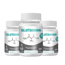 Kit 3x L-Glutamina 500mg Genature – 180 Cápsulas Original