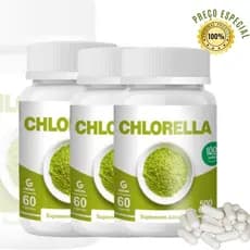 Kit 3x Chlorella 500mg Genature – 180 Cápsulas Detox