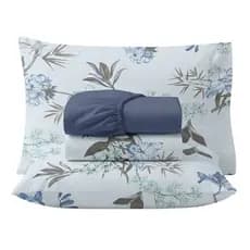Jogo de Lençol Cama Box 4 Peças Estampado 400 Fios Solteiro Casal Queen King Toque Macio
