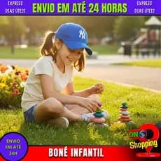 Boné Juvenil Aba Curva Unissex NY New York Premium infantil de 6 A 8 anos boné infantil