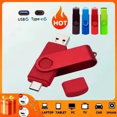 Unidade Flash portátil USB3.0 de alta velocidade 128 GB 512 GB 2 TB TYPE-C Interface dupla