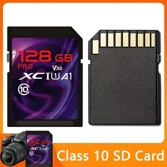 Cartão SD 32GB/64GB/128GB Cartão de memória Flash de alta velocidade adequado para câmeras digitais