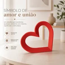 Enfeite Coração | Decoração para Mesa ou Prateleira | Dia das Mães | Dia dos Namorados