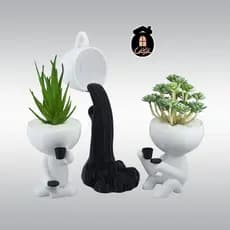 Kit Cantinho do Café | Vasinhos Bob Robert Plant | Xícara Flutuante