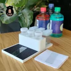 Suporte Combinado - 18 Lâminas 3 Corantes de Hematologia com Grade Removível | Panótico Citologia