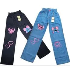 kit com 2 calça jeans juvenil Stitch infantil feminina com lycra no tamanho 10 12 14 16 anos menina calça Stitch
