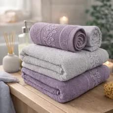 Jogo/Kit 2 Toalhas de Banho Provence Karsten + 2 Toalhas de Rosto Grossa Macia 100% Algodão 430g/m2
