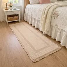 Tapete Passadeira Kacyumara Crochê 60 x 120cm 100% Algodão Atoalhado Decorativo