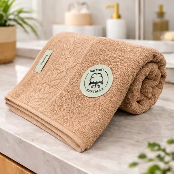 Toalha de Banho Karsten Provence 100% Algodão Barra Jacquard Grossa Macia Softmax Antipilling
