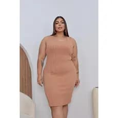 Vestido Midi Tubinho Feminino Plus Size Regata Elegante Confortável Ribana Premium Elegante