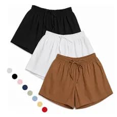 Kit 3 Shorts Feminino Marrant Premium Com Elástico E Cordão Casual Confortável Dia a Dia 0 Transparencia