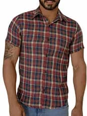 Camisa Xadrez Masculina Manga Curta Flanelada Slim Premium
