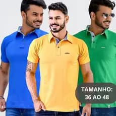 Camisa Gola Polo Masculina Camiseta Justa Moda Casual Homem