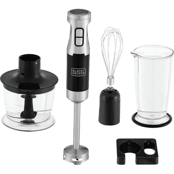 Mixer 110v 127v Portátil Black+decker Mk600 Mini Processador Vertical 3 Em 1  MK600 Design Em Inox