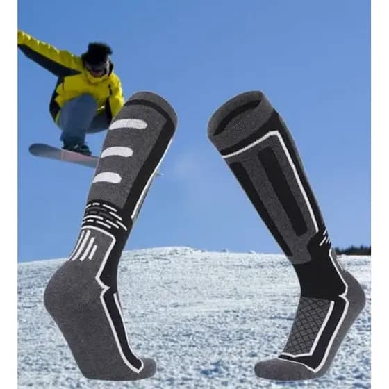 2/4 pares Meia Térmica 36 a 45 Lã Ski esqui frio inverno Neve snowboard caminhada longa grossa forrada unissex snow