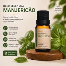 Oleo Essencial de Manjericao (Ocimum Basilicum) Via Aroma 10ml - Puro e Natural