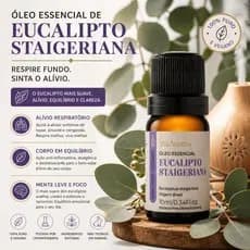 Óleo Essencial Eucalipto Staigeriana 10ml Via Aroma Sensação de Frescor