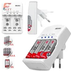 Carregador De Pilhas Bivolt Rápido Para Pilha e Bateria 9v Recarregável Controles de TV Instrumentos