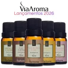 Novas Essencias Via Aroma 10ml Lançamentos 2026 para Difusor Elétrico e Umidificador