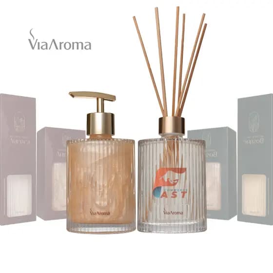 Difusor de Varetas e Sabonete Líquido Edição Especial 200ml Kit Banheiro Sofisticado Via Aroma