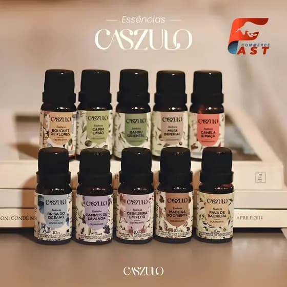 Essência Aromática 10ml Via Aroma Linha Caszulo – Perfume para Ambiente, Bem-Estar e Relaxamento