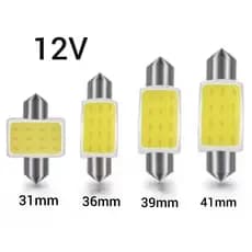 Lâmpada Torpedo Led Automotiva Cob 12V 6500k  Branco Frio Teto Porta-Luvas Porta-Malas Luz de Placa