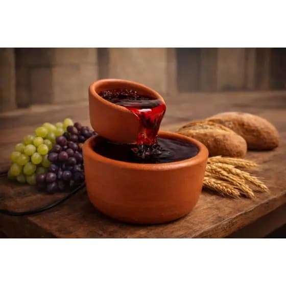 Fonte de Barro Decorativa “Lua” – Pequena, Charmosa e Relaxante!