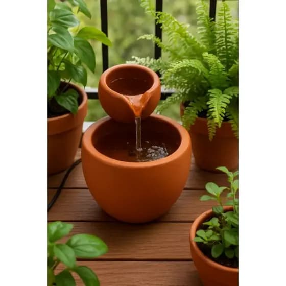 Fonte de Barro Gaia impermeabilizada com Bomba Bivolt