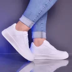 Tênis Branco Feminino e Masculino Confortavel Macio Academia